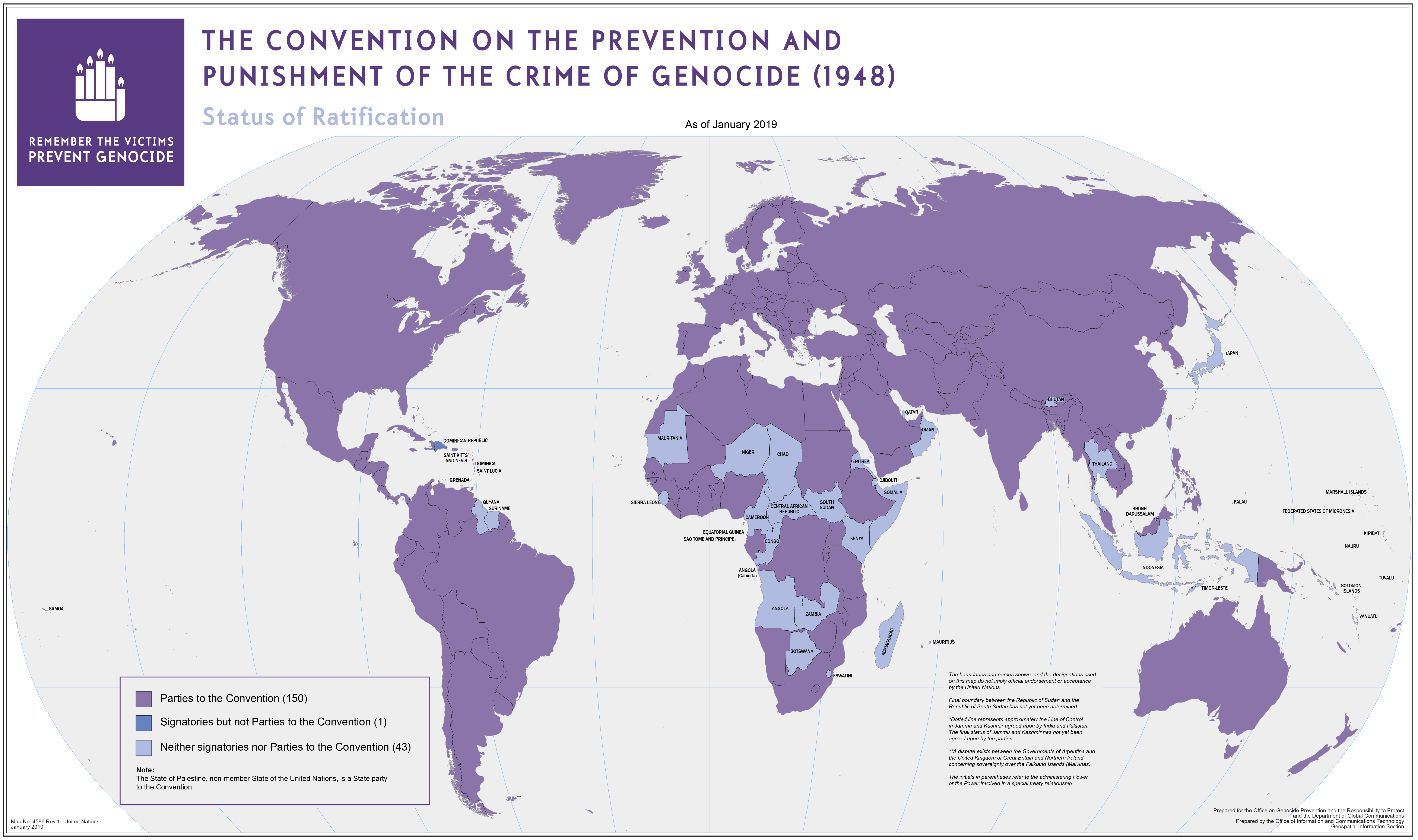 État de ratification de la convention sur le génocide